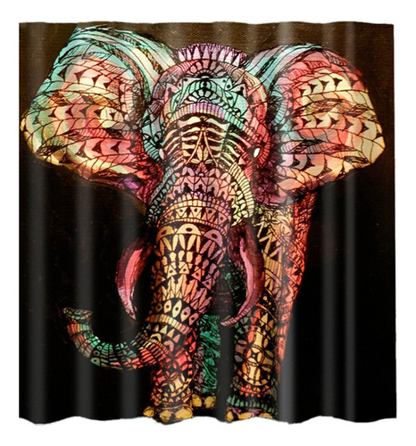 71 Baño De Elefante Colorido Baño De Lujo Cortina De