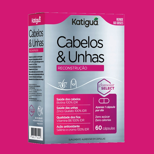 Kit 2 Vitaminas Cabelos E Unhas Com 60 Capsulas - Katiguá Sem Sabor