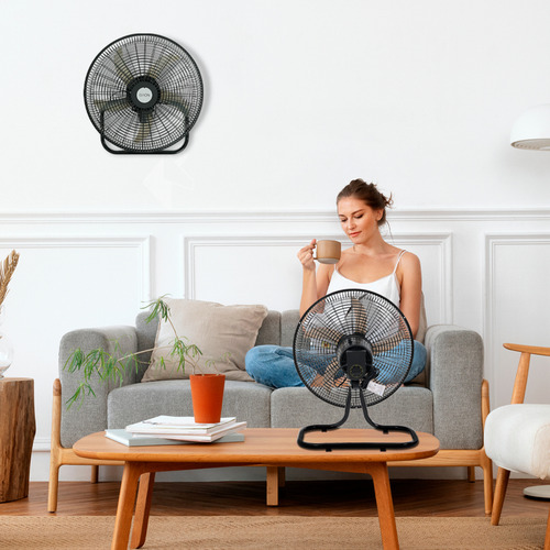 Ventilador 3 En 1 Pedestal Piso Y Pared Con 3 Velocidades De Potencia Y 5 Aspas De Polipropileno Ventilador Oscilatorio Silencioso De Altura Ajustable 18 Pulgadas 50w - Set 2 Piezas
