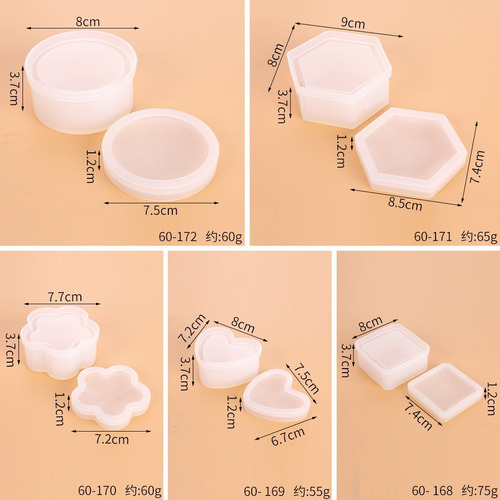 . 4 Piezas Molde De Silicona De Resina For Hacer Joyero Diy