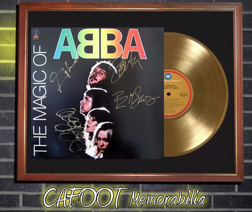 The Magic Of Abba Tapa Lp Firmada Disco Oro Enmarcado