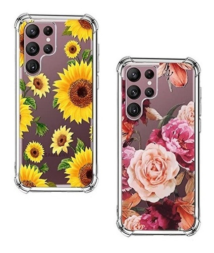 Forro Para Samsung S22 Ultra Silicon Suave Antigolpes Flores