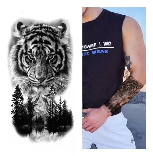 Tatuagem Temporária 3d Tigre Tattoo