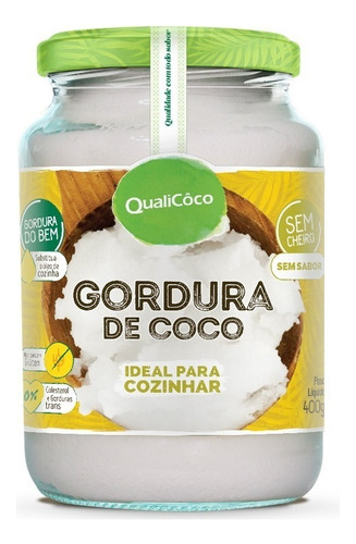 Gordura De Coco Pote 400g Qualicôco Sabor Natural