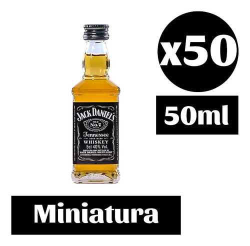 Pack 50x Whiskey Jack Daniels Miniatura 50ml 