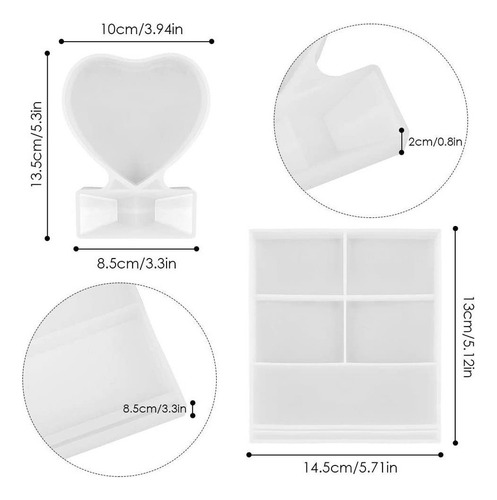 . Molde De Resina De Silicona De 3 Piezas Con Marco De