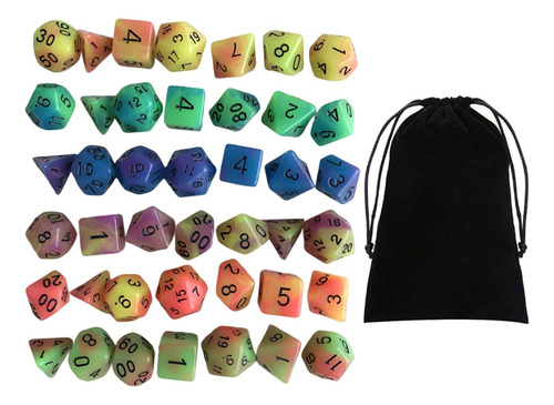 Juego De Dados De Acrílico Luminoso Rpg D8 D10 D12 D20 Para