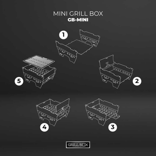 Mini Asador Portatil Pro Grill Box Acero Inoxidable Camping