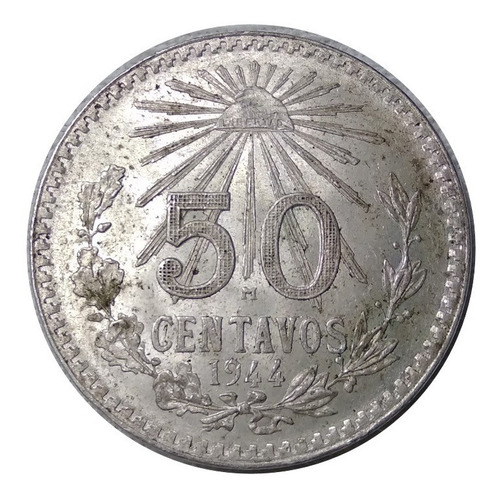 Moneda 50 Centavos 1944 Resplandor Plata 0.720