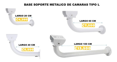 Base Soporte Metalico De Camaras Tipo L  20-40-60-100 Cm Jwk