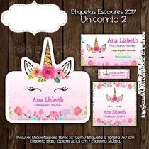 Comprar Kits Imprimibles Etiquetas Escolares Unicornio Editable