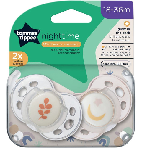 Chupon Tommee Tippee Night Time 2pzs 18-36m Sucettes