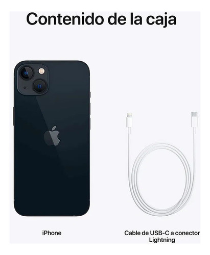 iPhone 13 128gb, 4gb Ram, Cámara 12+12mp, 6.1 , Negro