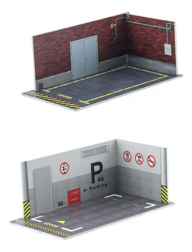2 Piezas 1/32 Diecast Car Parking Mini Car Garage Estilo A