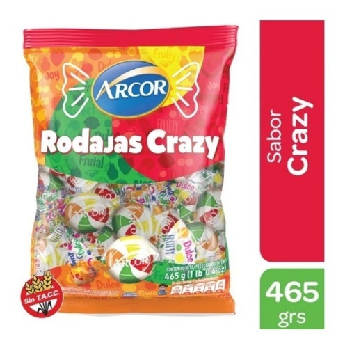 Caramelos Rodajas Crazy X 465 Grms * Golosinas Del Sur*