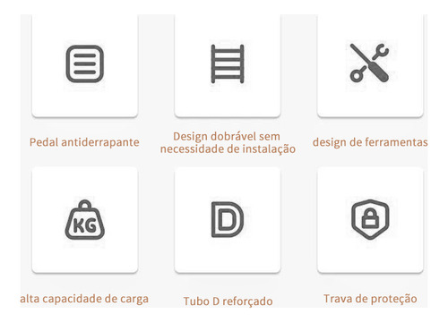 Escada Tesoura De Aço 6 Degraus Para Casa E Residência