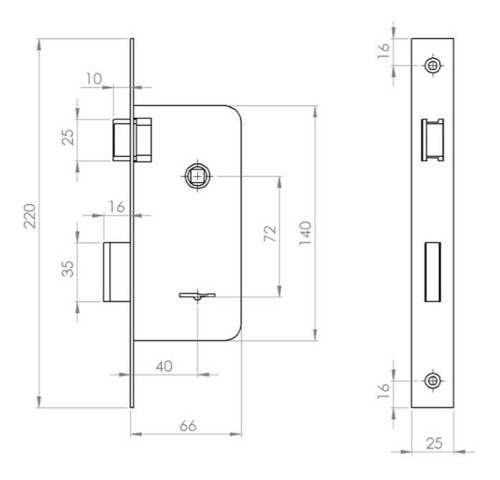Imagen 3 de 4 de Cerradura Doble Paleta Fte Grande Compatible 6624 Atila 2