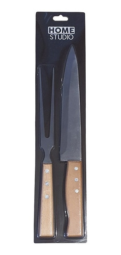 Imagen 2 de 2 de Set Asado X2 Cuchillo Tenedor Largo Home Studio