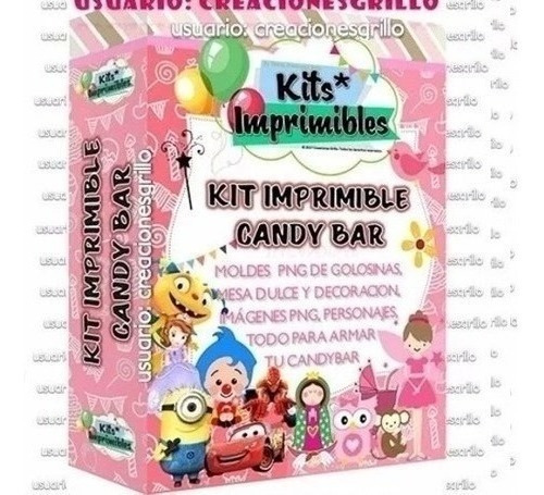 Kit Imprimible Empresarial Candy Bar Fondos Personajes