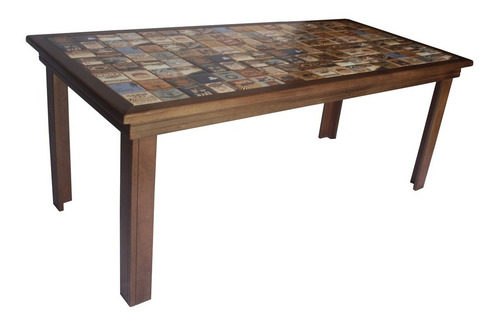 Mesa Jantar Grande Com Cerâmica Dois Bancos E Duas Banquetas