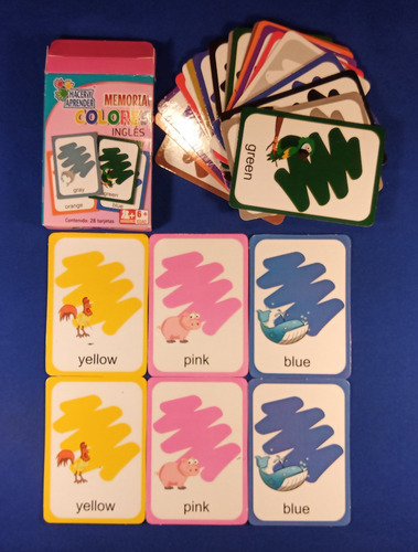 Imagen 4 de 4 de Memorama De Colores En Ingles Con 28 Pz