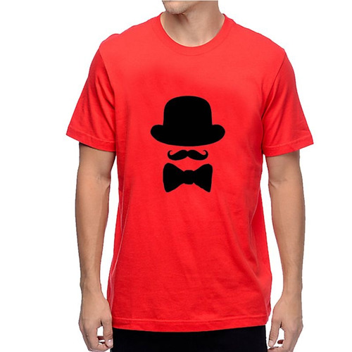 Remera De Hombre Bigote Galera Mustache Gentleman M5