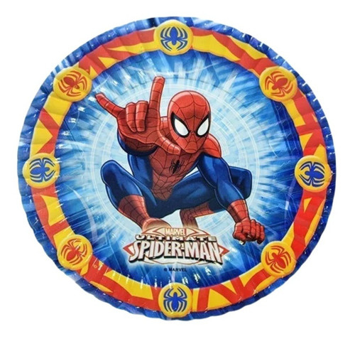 Platos Hombre Araña Spiderman X 8 U Cotillon Cumpleaños