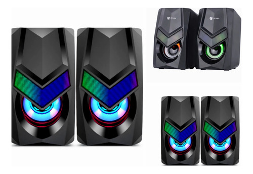 Parlantes Gamer Rgb X-lizzard 3.5mm Altavoz Pc Aux Led 6w