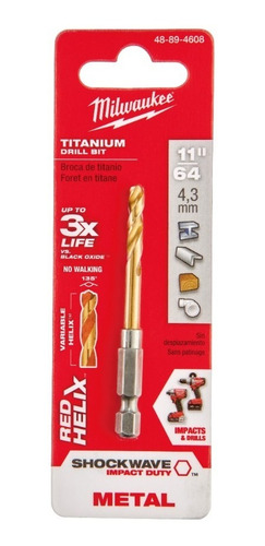 Broca De Titanio Shockwave 11/64 Milwaukee 48894608