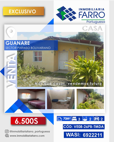 Casa Sector Paraíso Bolivariano Ve08-26pb-tmda