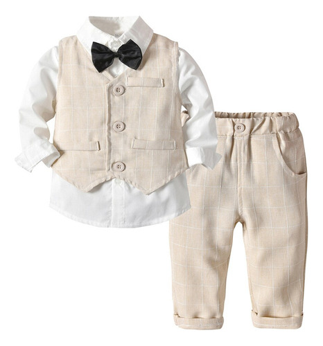 Ropa Con Lazo Para Niño, Chaleco, Camisa, Trajes, Trajes De