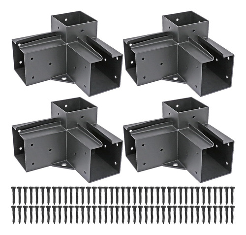 Soporte Metalico Para Armado De Pergolas De 3 Vias Pack 4u.