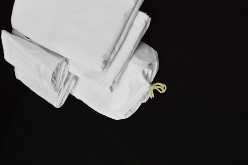 1 Jgo Sabanas 100% Algodón Matrimonial Blanco Diseño De La Tela Liso