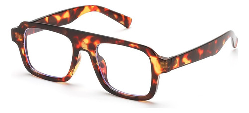 Gafas Vintage Cuadradas Anti Luz Azul Marco Leopardo