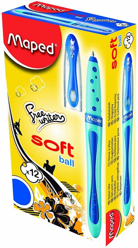 Imagen 4 de 5 de Pack X2 Lapicera Maped Free Writer 1mm Boligrafo Soft