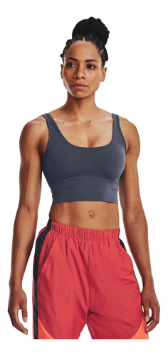 Peto Deportivo Train Uas Ua Merid Fitted Crop Gris Mujer