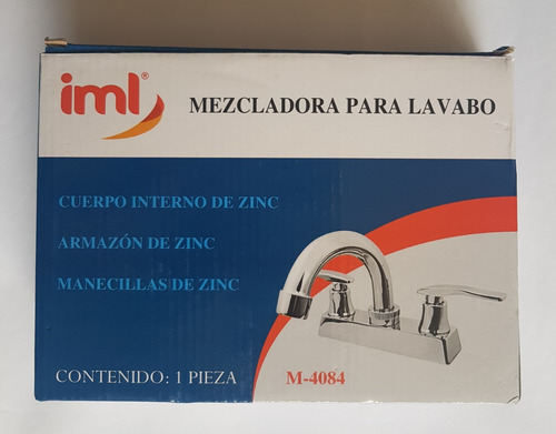 Mezcladora Para Lavabo Con Manerales De Palanca Zinc Cromado