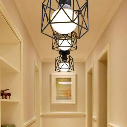 Metal Pendant Lamp Holder Vintage Chandelier Shade For Hallw