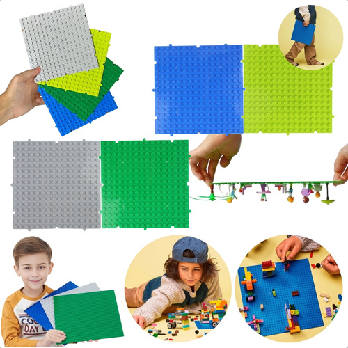 Kit Placas Montagem Blocos Compatíveis Leg 4 Peças