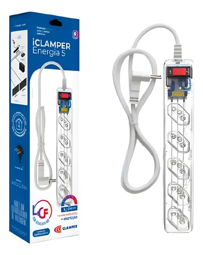MLB 3821390755 Filtro Linha Clamper Energia 5 Tomadas 10a 1m Dps Lcf JM