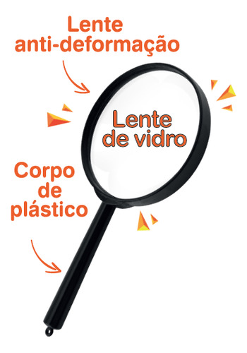 Lupa Amplificadora 60mm /amplia Em 5 Vezes /facilita Leitura