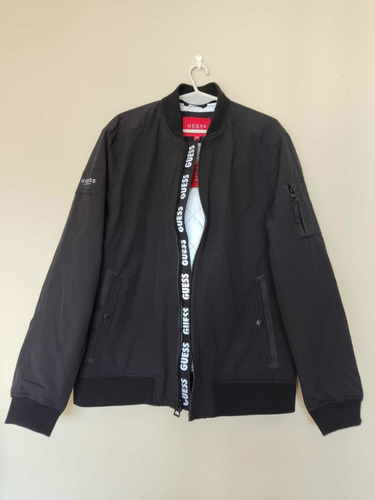 Campera Guess Wesley Ripstop Bomber Jacket Original Negra