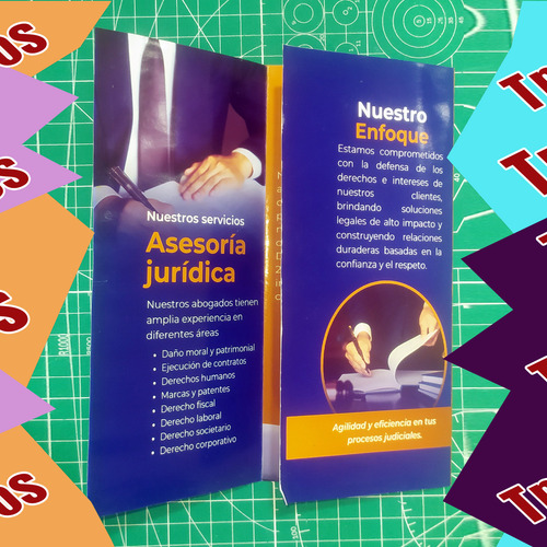 Dipticos Y Tripticos Full Color Brillantes Ambas Caras
