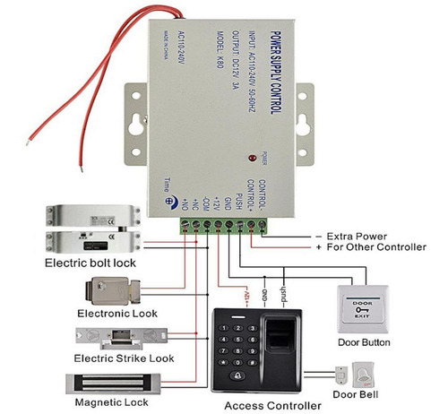 Imagen 6 de 6 de 1 Pc De Timbre De Puerta 500 Usuarios Huella Digital 10