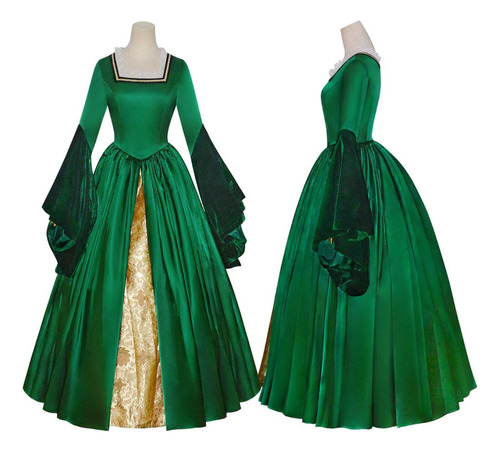 Vestido Verde De Ana Bolena, Disfraz De Tudor, Reina Isabel,