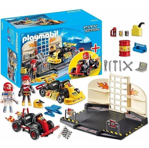 Oficina De Kart Carro De Corrida Starter Set Playmobil 6869