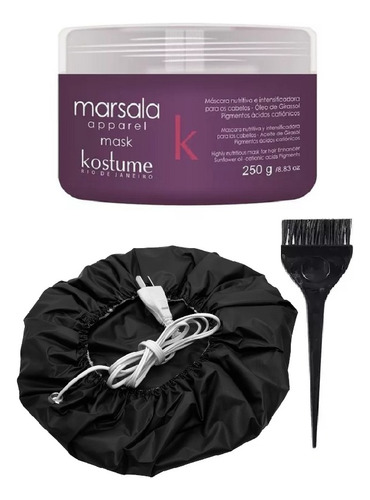 Mascara Intensificadora Marsala Kostume + Gorro Elec+ Pincel