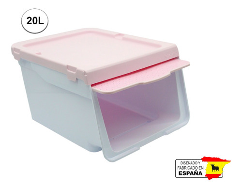 2 Caja Contenedor Apilable Multiusos Hecho En España 20l