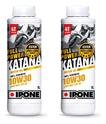 Pack 2 Aceites Moto 4t Ipone 10w30 100% Sintetico Fp Katana