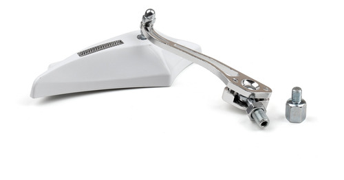 Espejos Retrovisores Blancos Para Moto Chopper Cruiser Stree